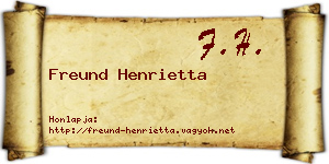 Freund Henrietta névjegykártya